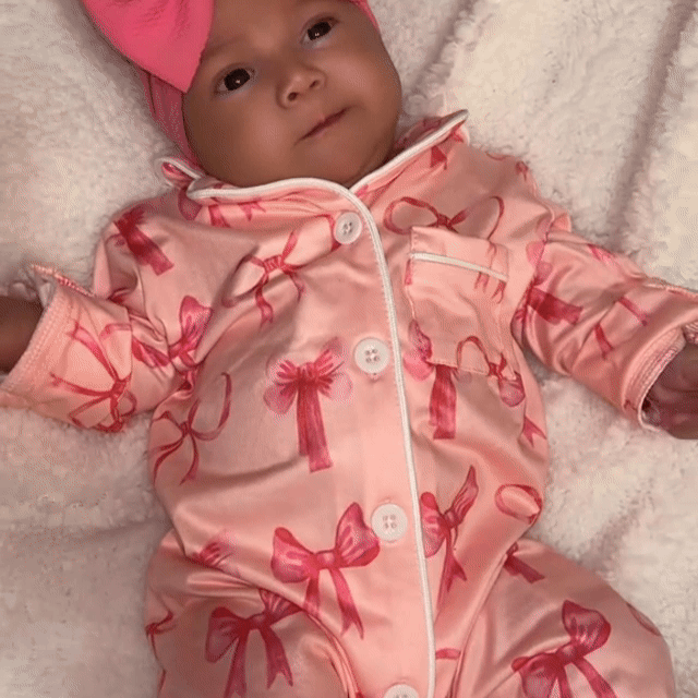 Alyova™ Baby Bow Satin Romper Pyjamas