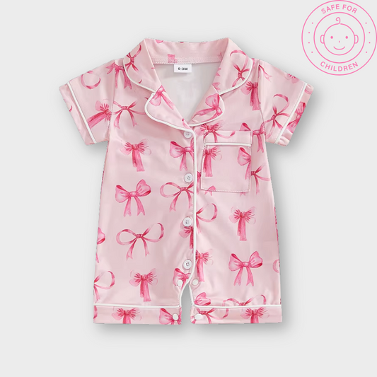 Alyova™ Baby Bow Satin Romper Pyjamas